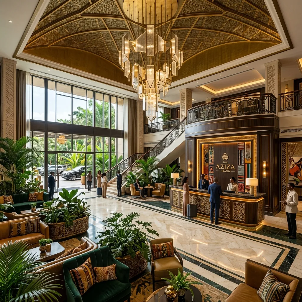 Lobby de l'Hôtel Mickel — Hall d'accueil élégant
